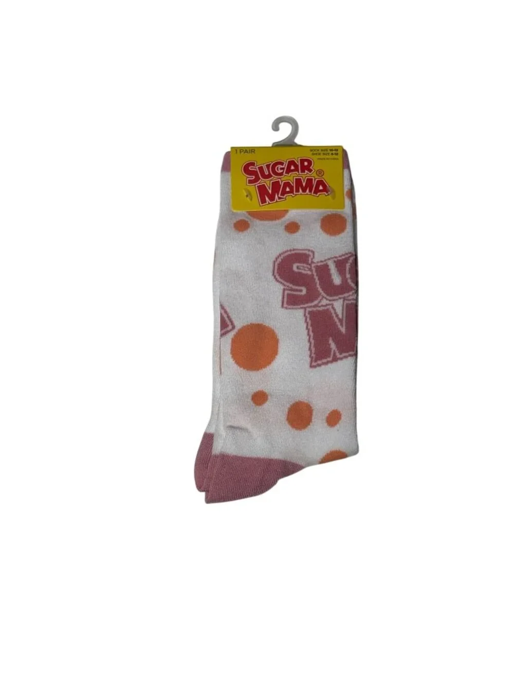 Sugar Mama Candy Crew Socks White Pink Polka Dot One Size NWT